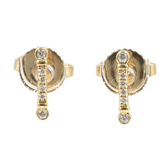 Tiffany & Co. Fleur-de-lis Diamond Earrings 18K Yellow Gold Diamond Women'...